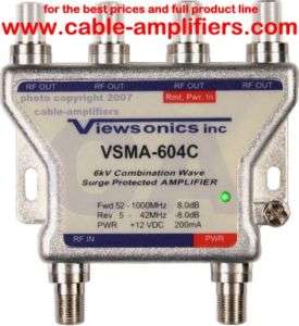 VIEWSONICS VSA VSMA 604c 4 PORT CABLE TV HDTV AMPLIFIER  