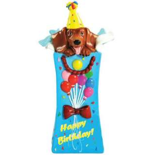 Happy Birthday Surprise Hot Dog Dachshund Mini Figurine  