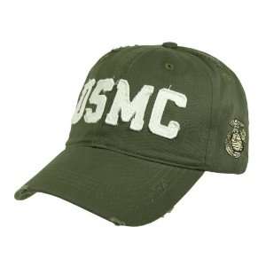   GREEN USMC Vintage Cotton Twill Polo Military Cap 