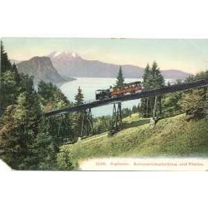  Vintage Postcard Gorge Bridge on the Rigi Bahnen Railway   Lucerne 