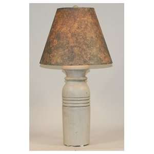  Vintage Turned Wood Table Lamp with Sponged Parchment Shade 