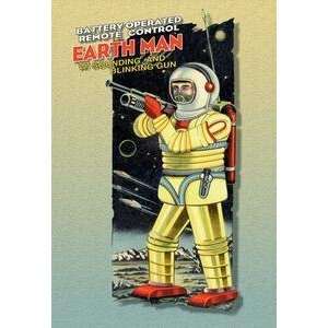  Vintage Art Battery Operated Earth Man   01699 x