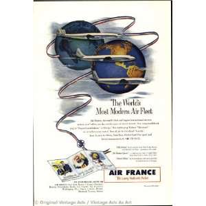   Air France The Worlds most modern Air Fleet Vintage Ad Home