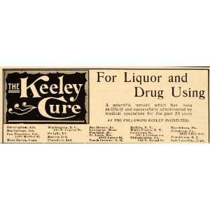   Vintage Ad Keeley Institutes Alcoholism Drug Cure   Original Print Ad