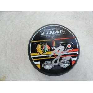  Autographed Ville Leino Puck   2010 Stanley Cup 