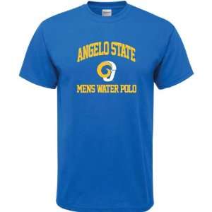 Angelo State Rams Royal Blue Mens Water Polo Arch T Shirt