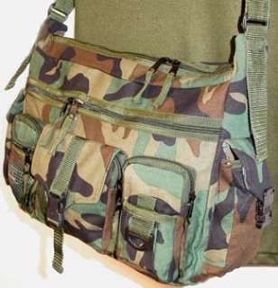 Camo Messenger Shoulder Bag Woodland Camouflage NEW 05C  