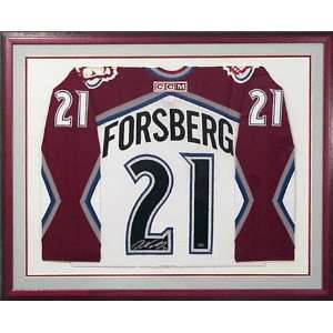 Peter Forsberg Colorado Avalanche Framed Autographed White Jersey 