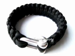   shackle knitted up by several feet of parachute cord which can be