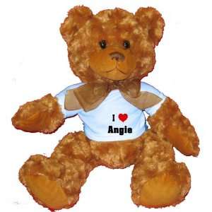  I Love/Heart Angie Plush Teddy Bear with BLUE T Shirt 