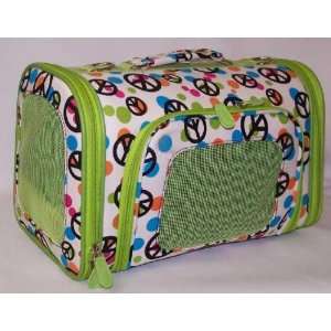 Designer Pet Carrier   Fully Enclosed Luggage Style Pet Carrier   Lime 
