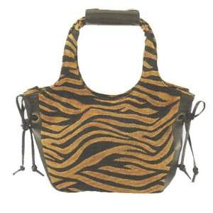   Zebra Tiger Animal Tapestry Side Ties Purse Handbag