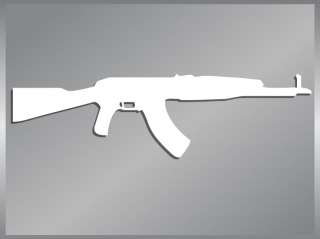 MACHINE GUN #4 cut vinyl decal AK 47 Assault Rifle  