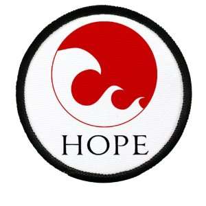 HOPE in JAPAN Earthquake Tsunami Survivors Flag 3 inch Black Rim Patch