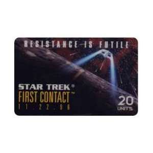   Phone Card Star Trek 20u First Contact Resistance Is Futile USED
