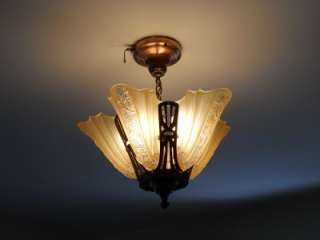   Deco Antique Chandelier Vintage Ceiling light fixture lamp Slip Shade