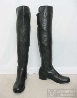 STUART WEITZMAN 5050 Over the Knee Boot Size 8.5 N Black Nappa Leather 