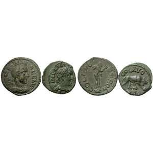 Lot of 2 High Grade Alexandria Troas Bronzes, 3rd Century A.D.; Bronze 