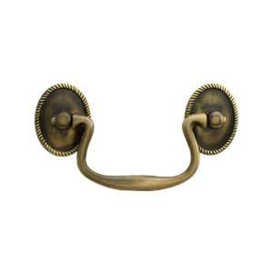  3 On Center Solid Brass Swan Neck Bail Pull With Oval 