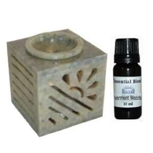   Cube Aromatherapy Oil Burner Diffuser with Vermont Woods Essential Oil