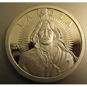  999 Fine Silver 2008 Lakota Round 1st yr issue Everything 
