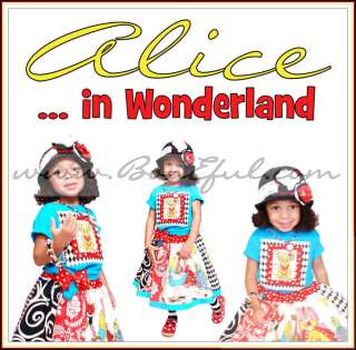BOOAK Boutique CUSTOM GIRL Alice N Wonderland Fabric DISNEY Vacation 