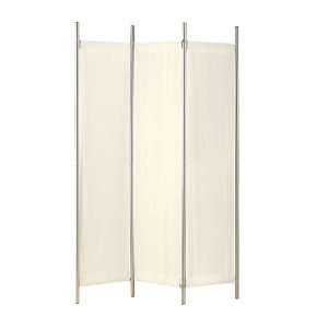  Adesso Ginger Folding Screen, Natural/Satin Steel