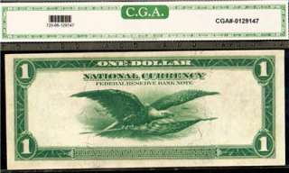 CGA Certified Superb GEM 66 1918 Cleveland Green Eagle $1 National 