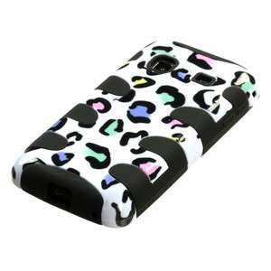   Galaxy Prevail Color Leopard/Black Fishbone Armor Case Phone Cover