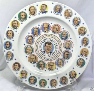 PRESIDENTS OF THE UNITED STATES PLATE KENNEDY IN CENTRE  