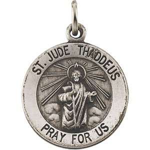  Sterling Silver Round St. Jude Thadeus Medal Jewelry