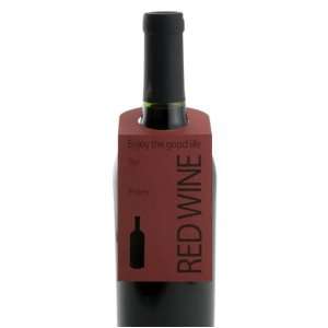  Red Wine Metallic Wine Bottle Gift Tags   Set of 6 