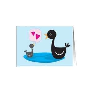  Baby Gosling wishing mom love hearts Card Health 