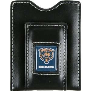 Chicago Bears Black Leather Money Clip & Card Case  Sports 
