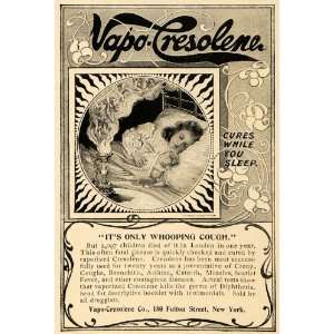  1901 Ad Vapo Cresolene Vaporizer Apparatus Cough Cure 