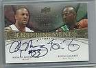 18/25 ALONZO MOURNING / KEVIN GARNETT 07/08 EXQUISITE AUTOGRAPH DUAL