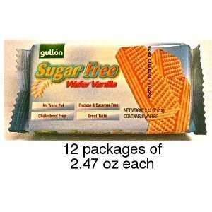   Sugar Free Vanilla Wafer (12 packages of 2.47 oz 8 wafers) by Gullon