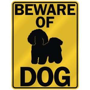 BEWARE OF  BICHON FRISE  PARKING SIGN DOG