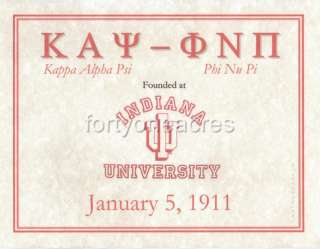 FOUNDED AT Series   Kappa Alpha Psi Print   INDIANA U  