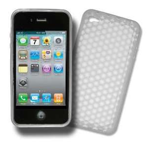 Premium Honeycomb Design CLEAR iPhone 4G (AT&T Only) TPU Jelly Candy 