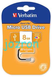 Verbatim Micro 8GB 8G USB Flash Drive Disk Stick Orange  