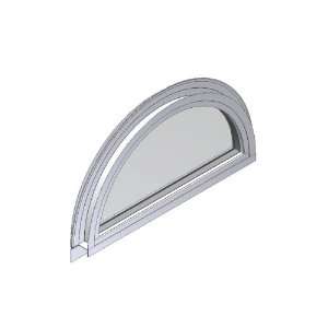  32W x 17H Aluminum Dual Pane New Construction Half Round Window 