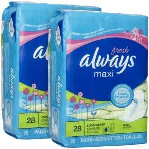 Always Super Pads with Wings Fresh Scent 28 ct, 2 ct (Quantity of 3)