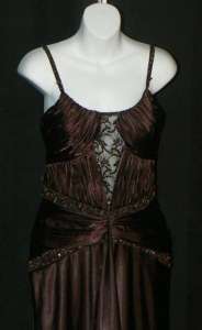 NEW ALYCE CHOCOLATE SILK PAGEANT EVENING GOWN DRESS 8  