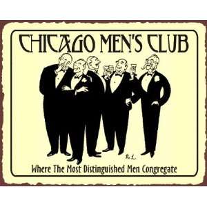  Chicago Mens Club Vintage Metal Art Cigar Retro Tin Sign 