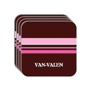 Personal Name Gift   VAN VALEN Set of 4 Mini Mousepad Coasters (pink 