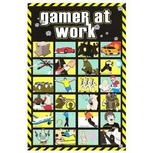  Gamer at Work Movie Poster, 24 x 36