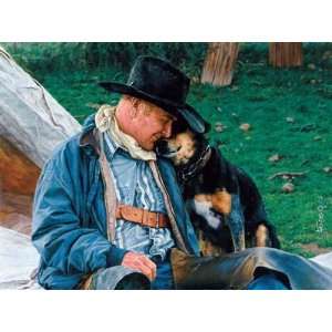  Fred Fields   A Dog And His Cowboy Canvas Giclee