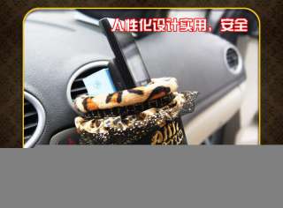 Leopard Grain Auto Car Plush Air Outlet Drink Holder 22  