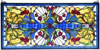 Transom Tiffany Style Stained Glass Window Panel 14x29  